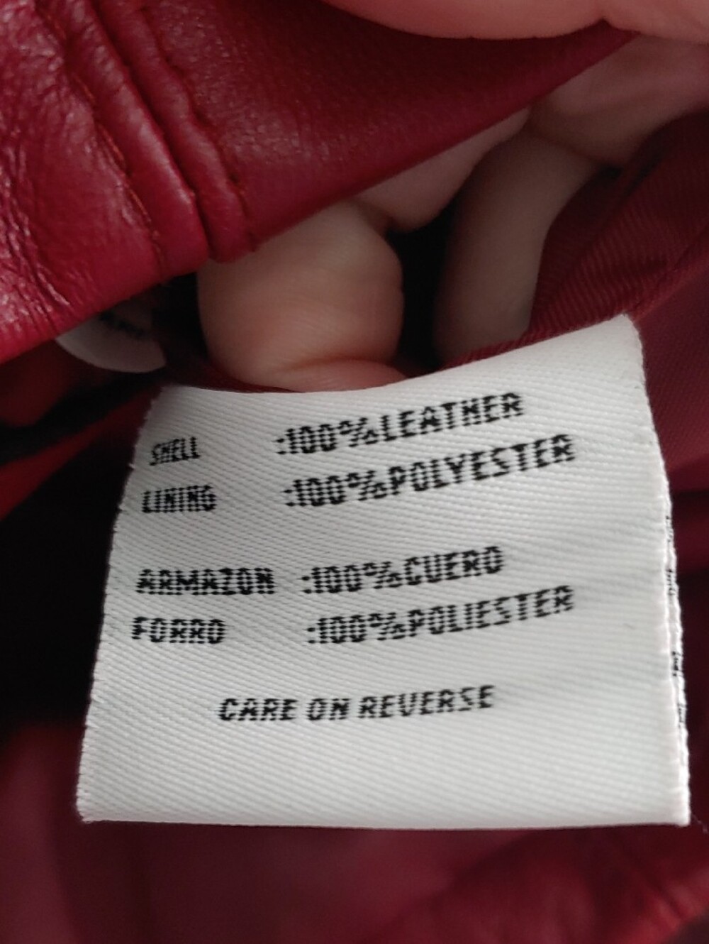Nine West Real Red Leather Jacket Women's Moto Full Zip Size L - Picture 3 of 8